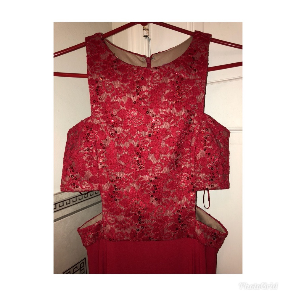 Long red dress